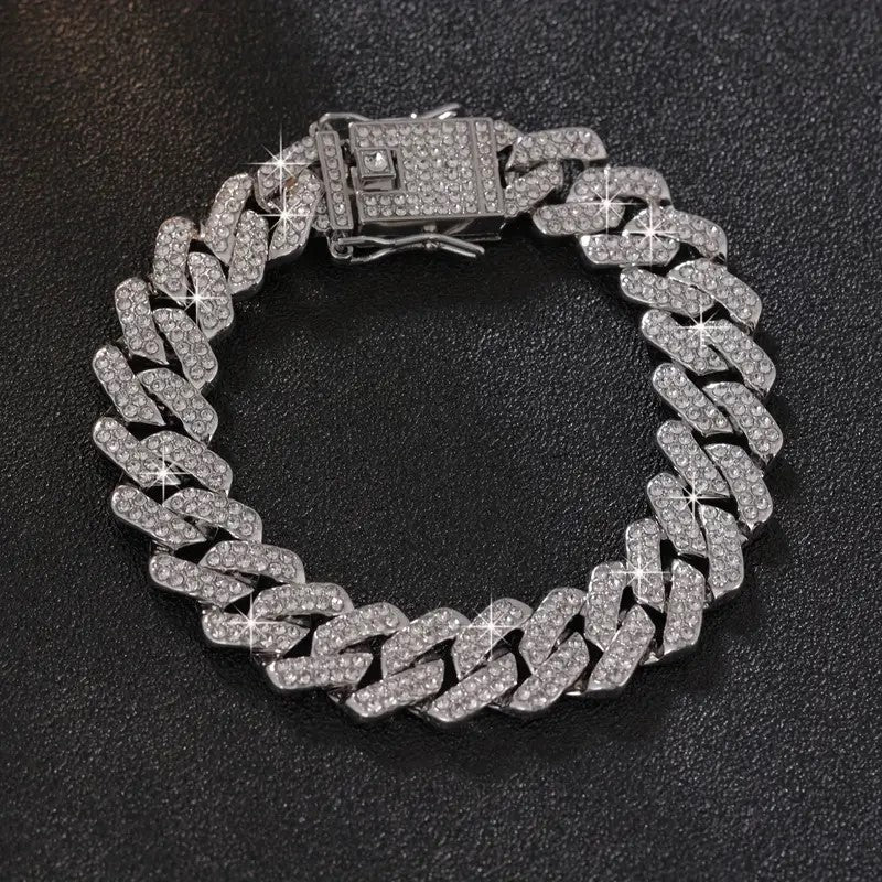 Kubanisches Armband – Cuban Link 20cm - versilbert