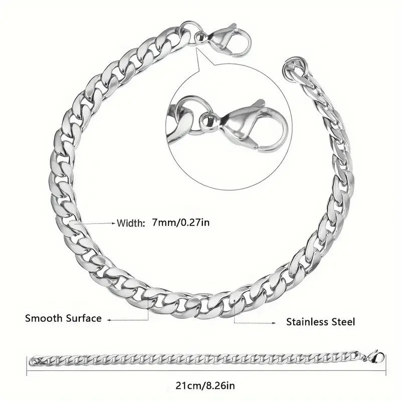 Curb Titanium Steel Armband