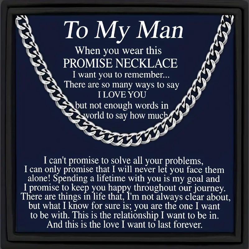 "To My Man" – Versprechen-Halskette aus 304 Edelstahl