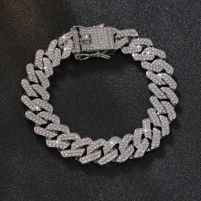 Kubanisches Armband – Cuban Link 20cm - versilbert