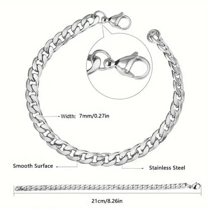 Curb Titanium Steel Armband