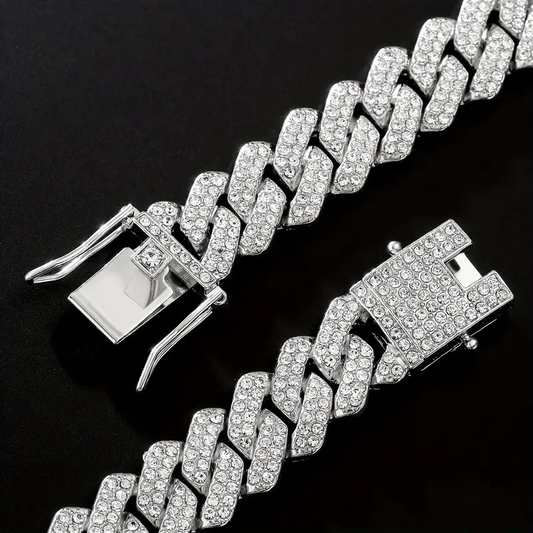 Kubanisches Armband – Cuban Link 20cm - versilbert