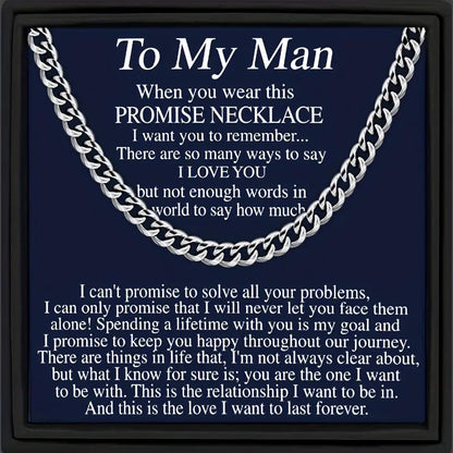 "To My Man" – Versprechen-Halskette aus 304 Edelstahl