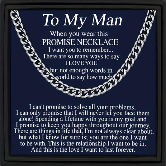 "To My Man" – Versprechen-Halskette aus 304 Edelstahl